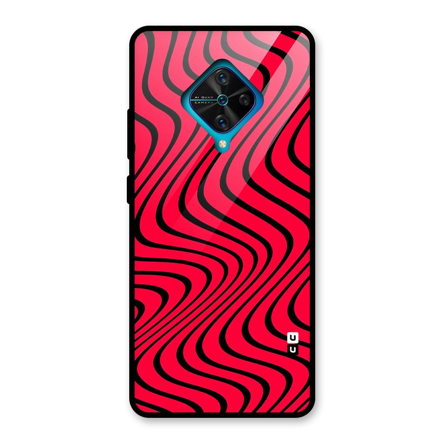 Waves Pattern Print Glass Back Case for Vivo S1 Pro