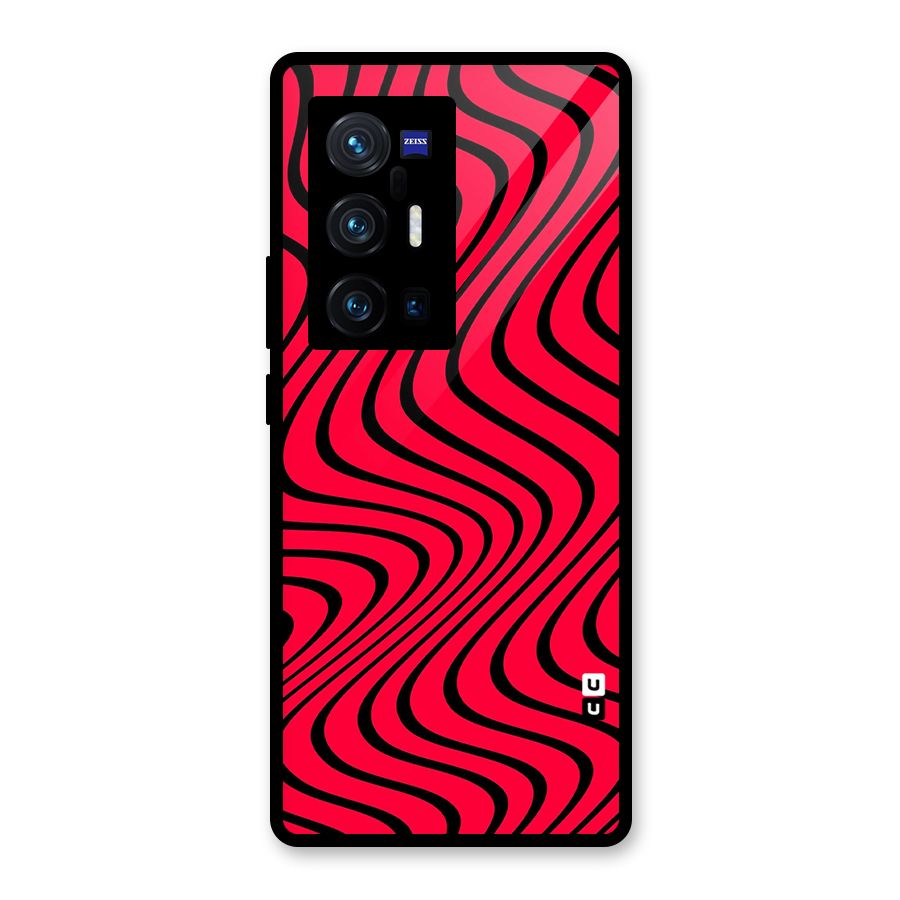 Waves Pattern Print Glass Back Case for Vivo X70 Pro Plus