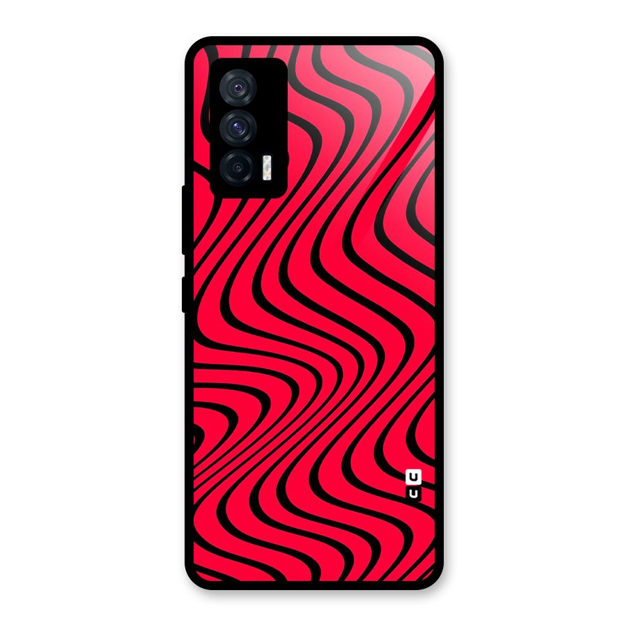Waves Pattern Print Glass Back Case for Vivo iQOO 7 5G