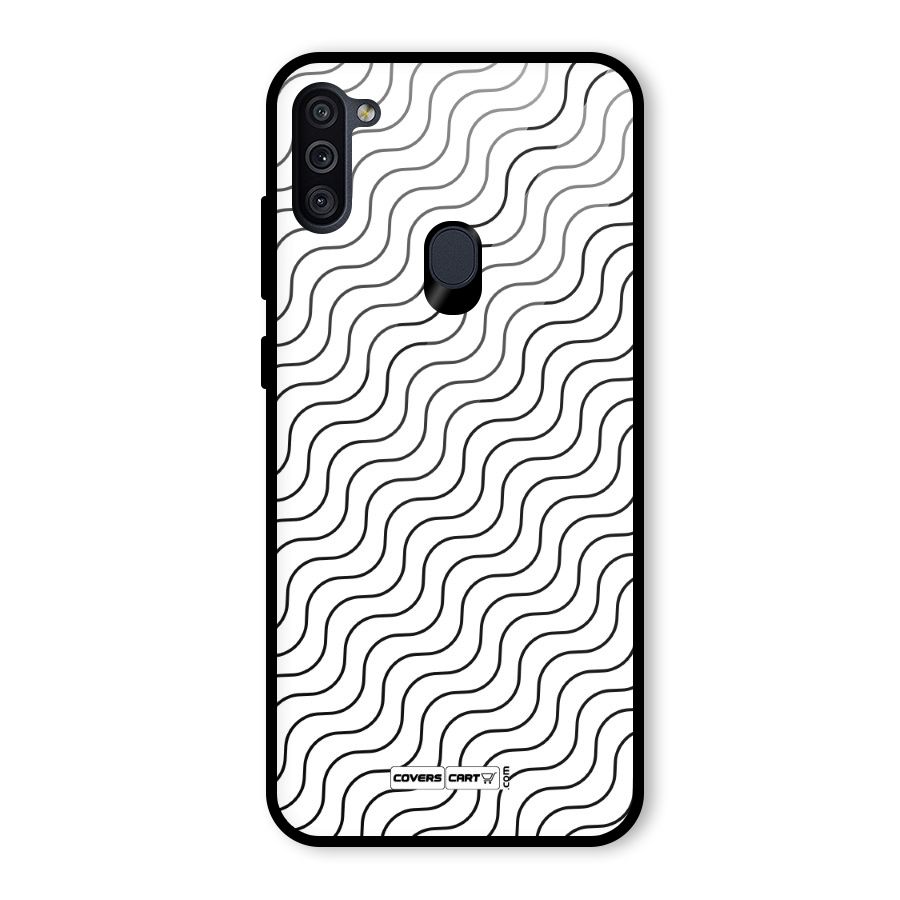 Wavy Pattern Glass Back Case for Galaxy M11