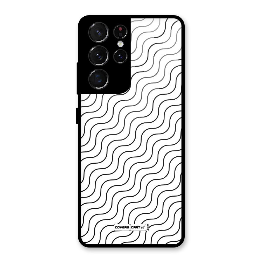 Wavy Pattern Glass Back Case for Galaxy S21 Ultra 5G