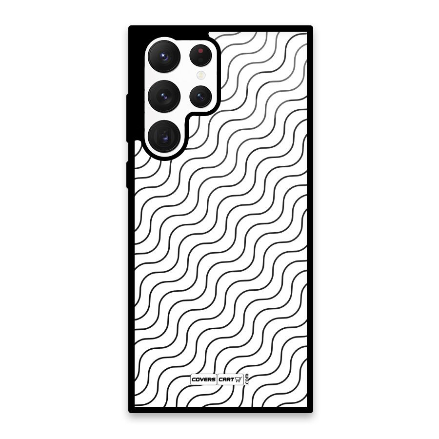 Wavy Pattern Glass Back Case for Galaxy S22 Ultra 5G