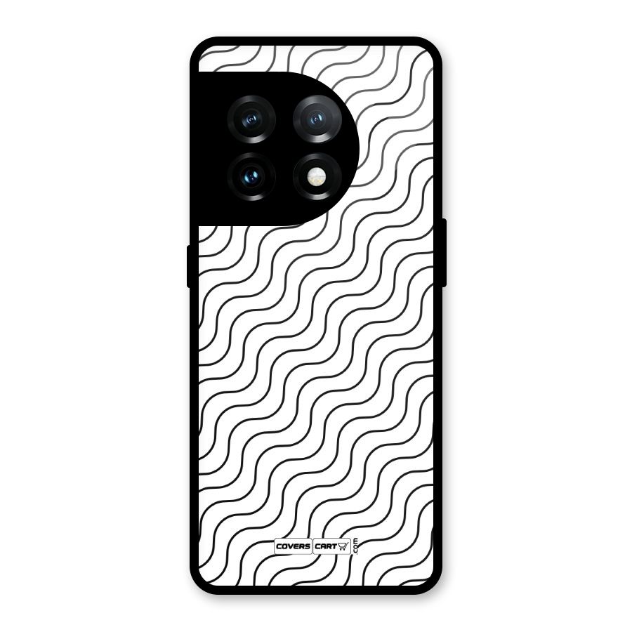 Wavy Pattern Glass Back Case for OnePlus 11