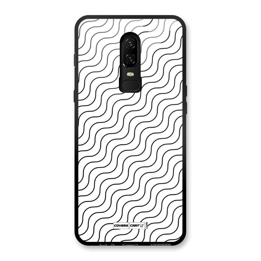 Wavy Pattern Glass Back Case for OnePlus 6