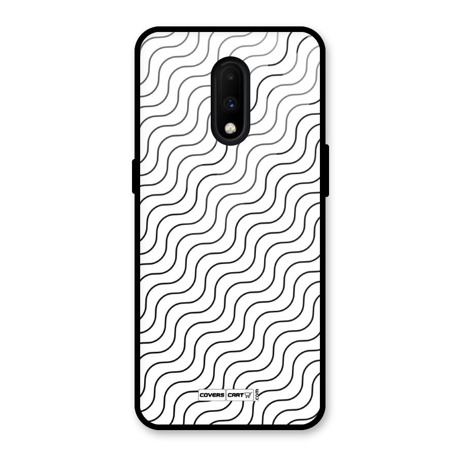 Wavy Pattern Glass Back Case for OnePlus 7