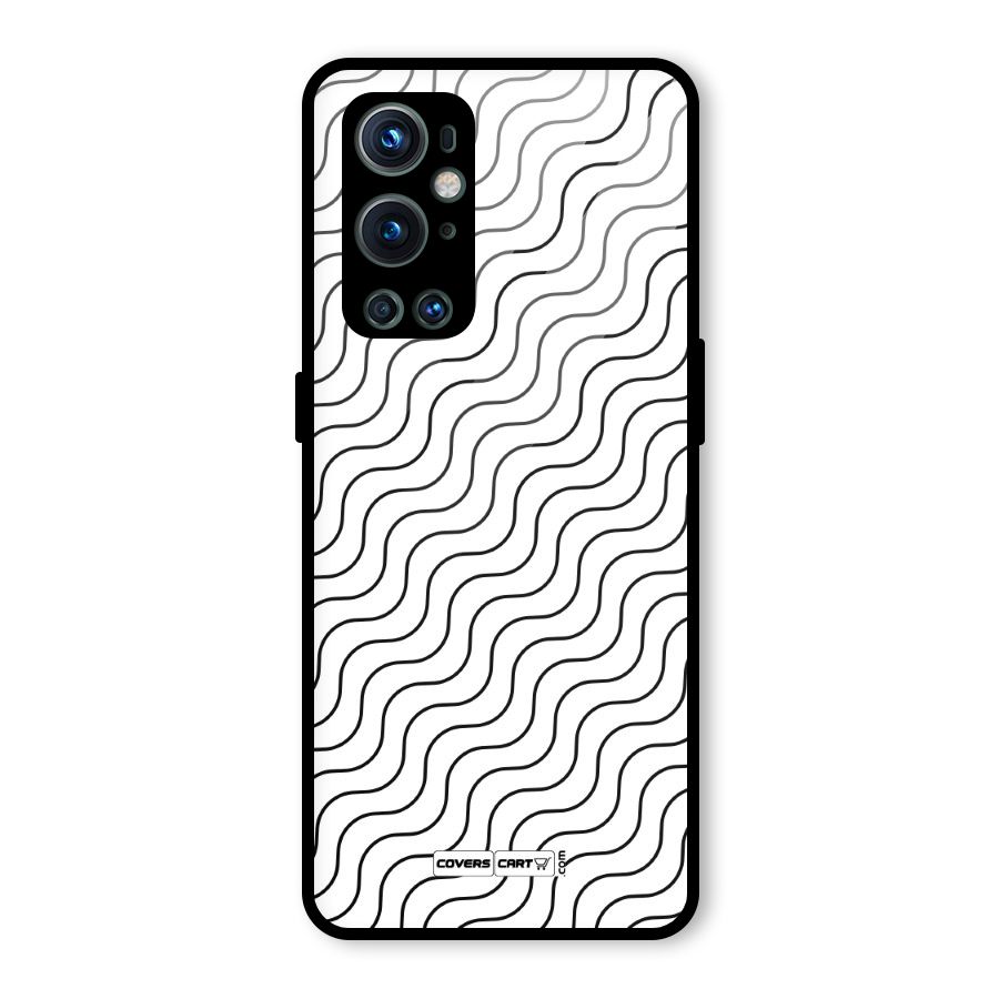 Wavy Pattern Glass Back Case for OnePlus 9 Pro