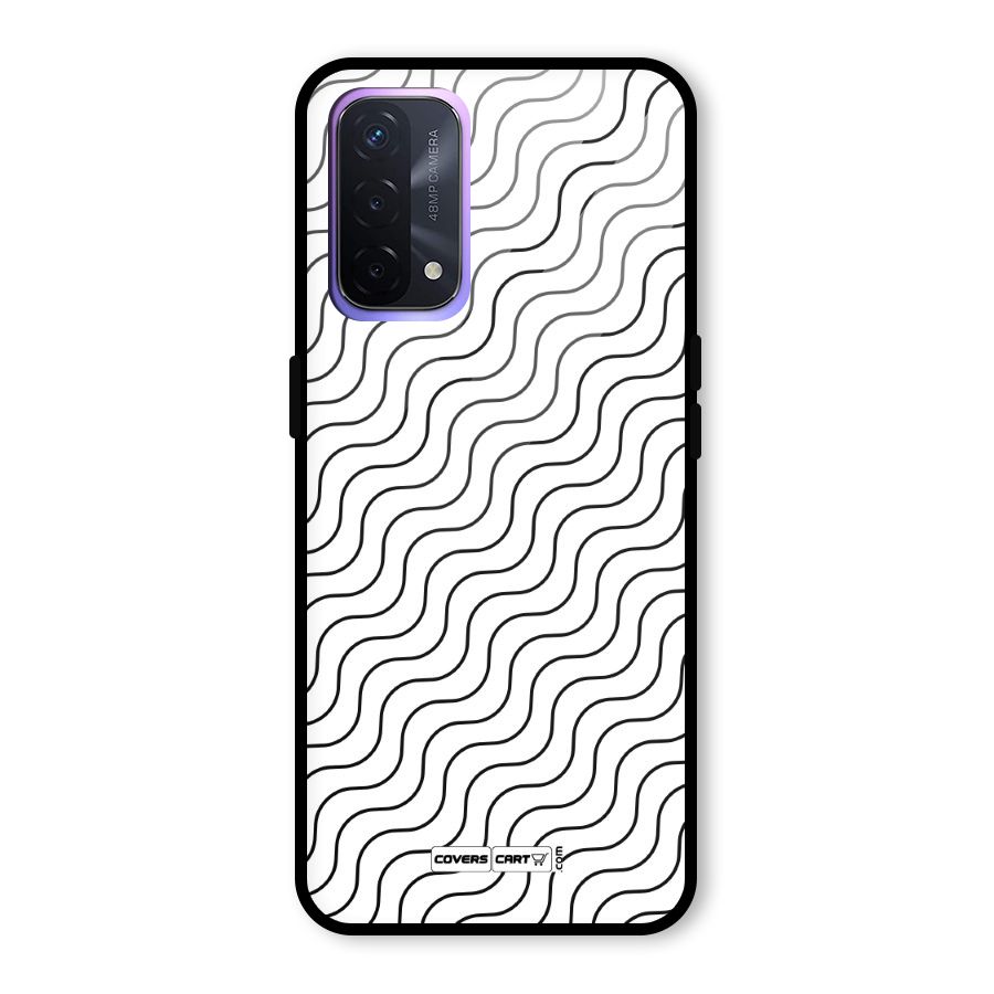 Wavy Pattern Glass Back Case for Oppo A74 5G