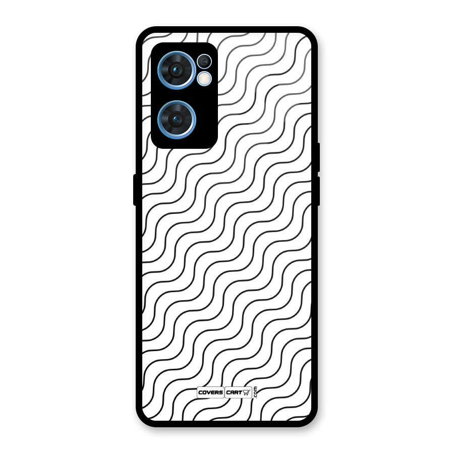 Wavy Pattern Glass Back Case for Oppo Reno7 5G