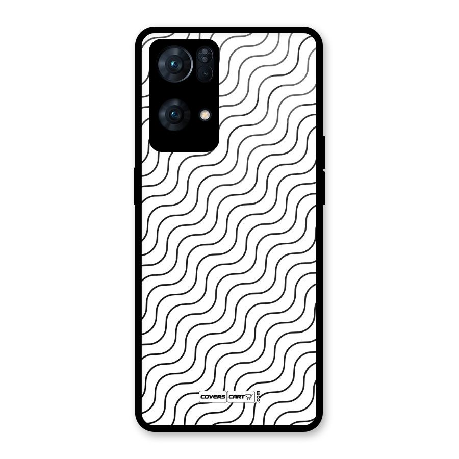Wavy Pattern Glass Back Case for Oppo Reno7 Pro 5G