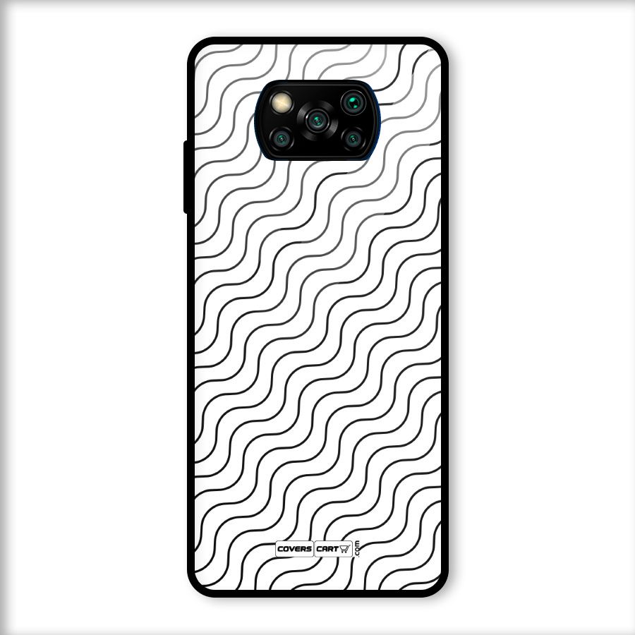 Wavy Pattern Glass Back Case for Poco X3