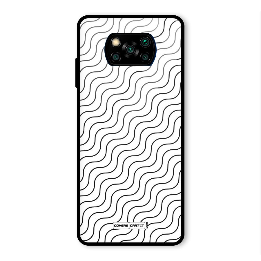 Wavy Pattern Glass Back Case for Poco X3 Pro
