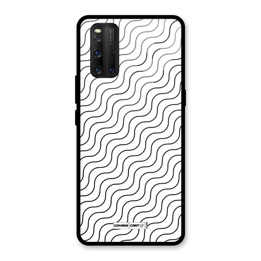 Wavy Pattern Glass Back Case for Vivo iQOO 3