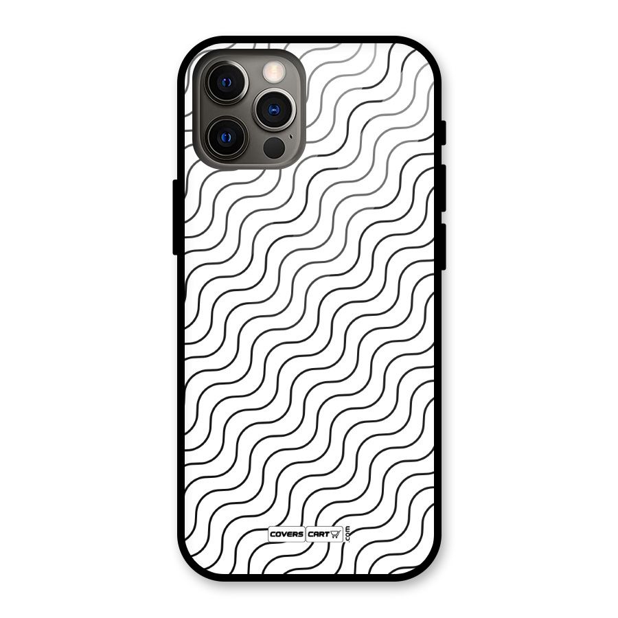 Wavy Pattern Glass Back Case for iPhone 12 Pro