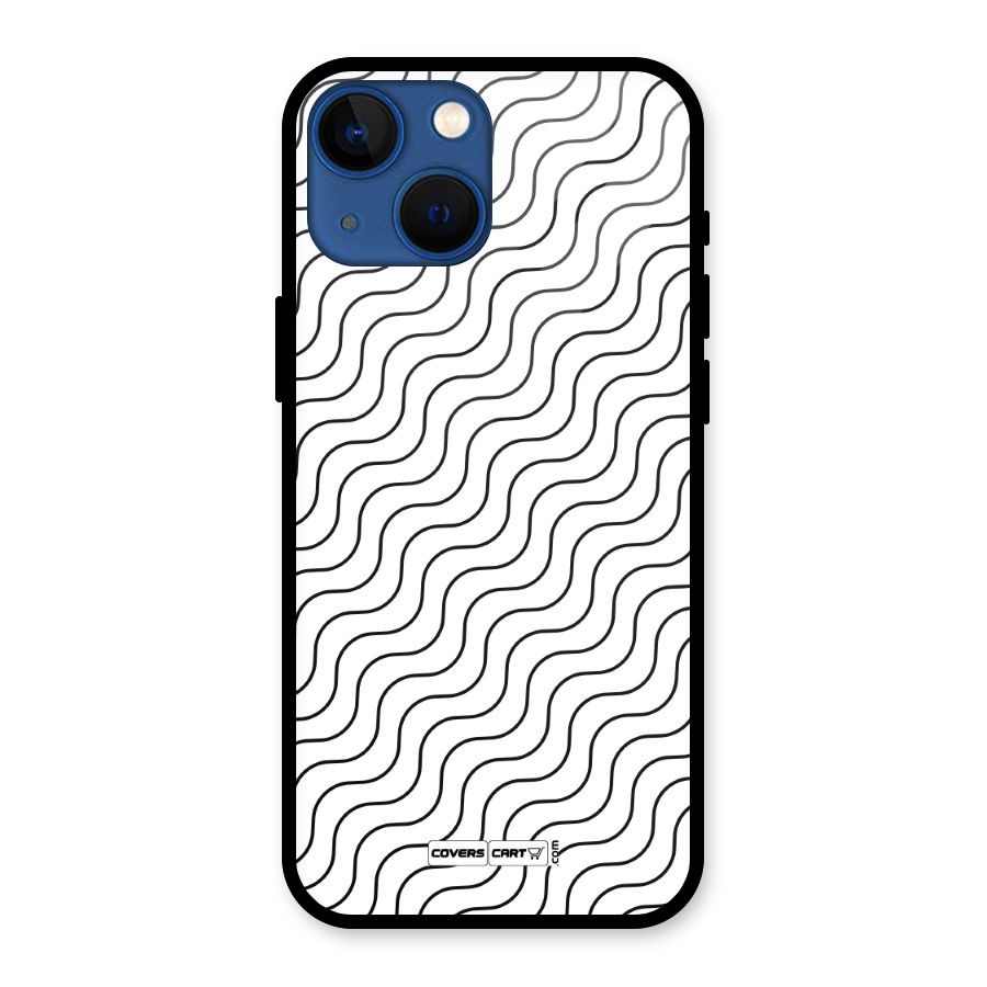 Wavy Pattern Glass Back Case for iPhone 13 Mini