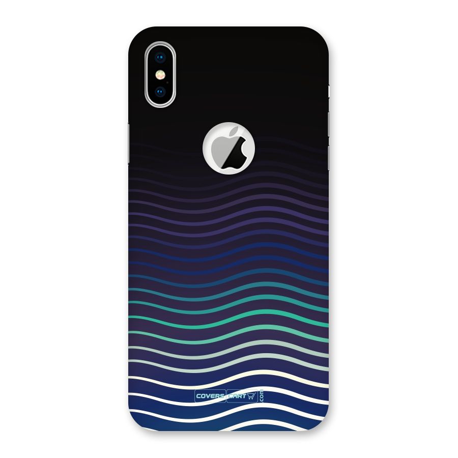 Wavy Stripes Back Case for iPhone X Logo Cut