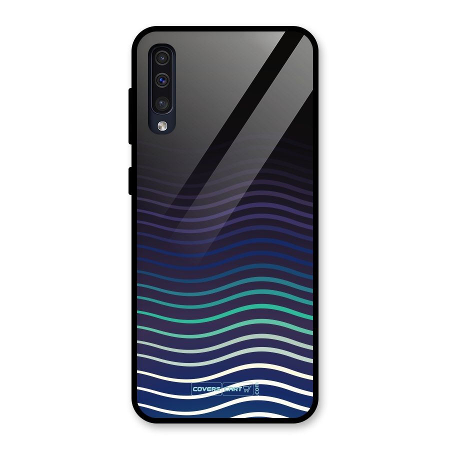 Wavy Stripes Glass Back Case for Galaxy A50