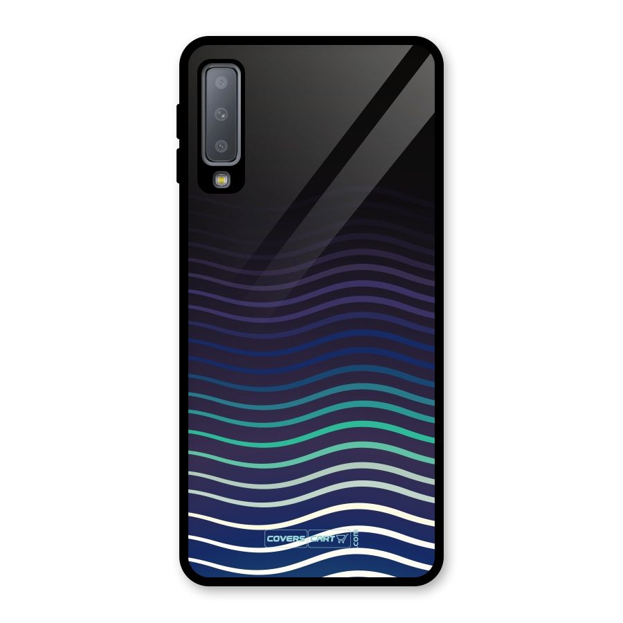Wavy Stripes Glass Back Case for Galaxy A7 (2018)