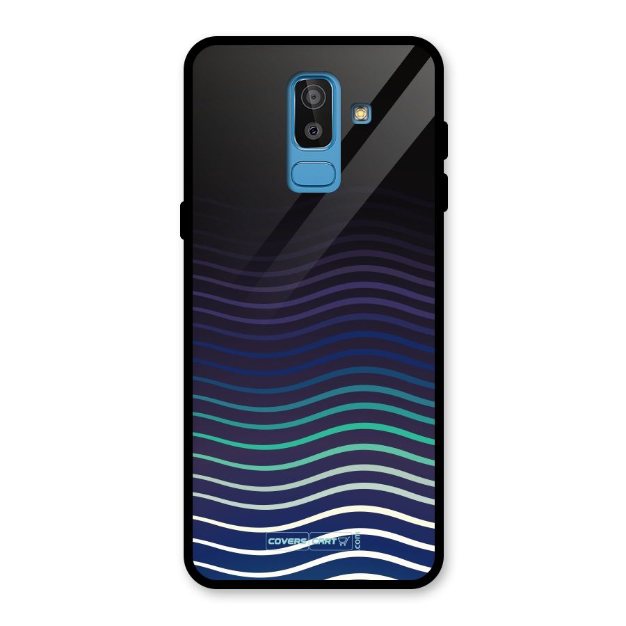 Wavy Stripes Glass Back Case for Galaxy J8