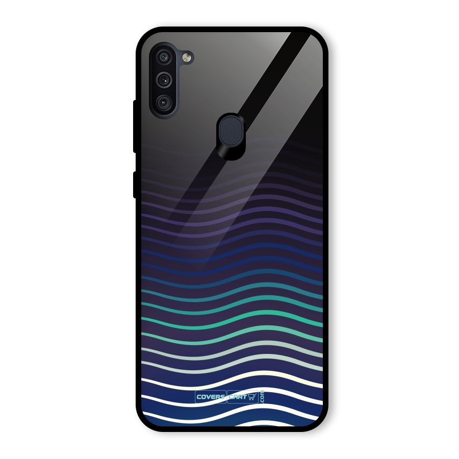 Wavy Stripes Glass Back Case for Galaxy M11