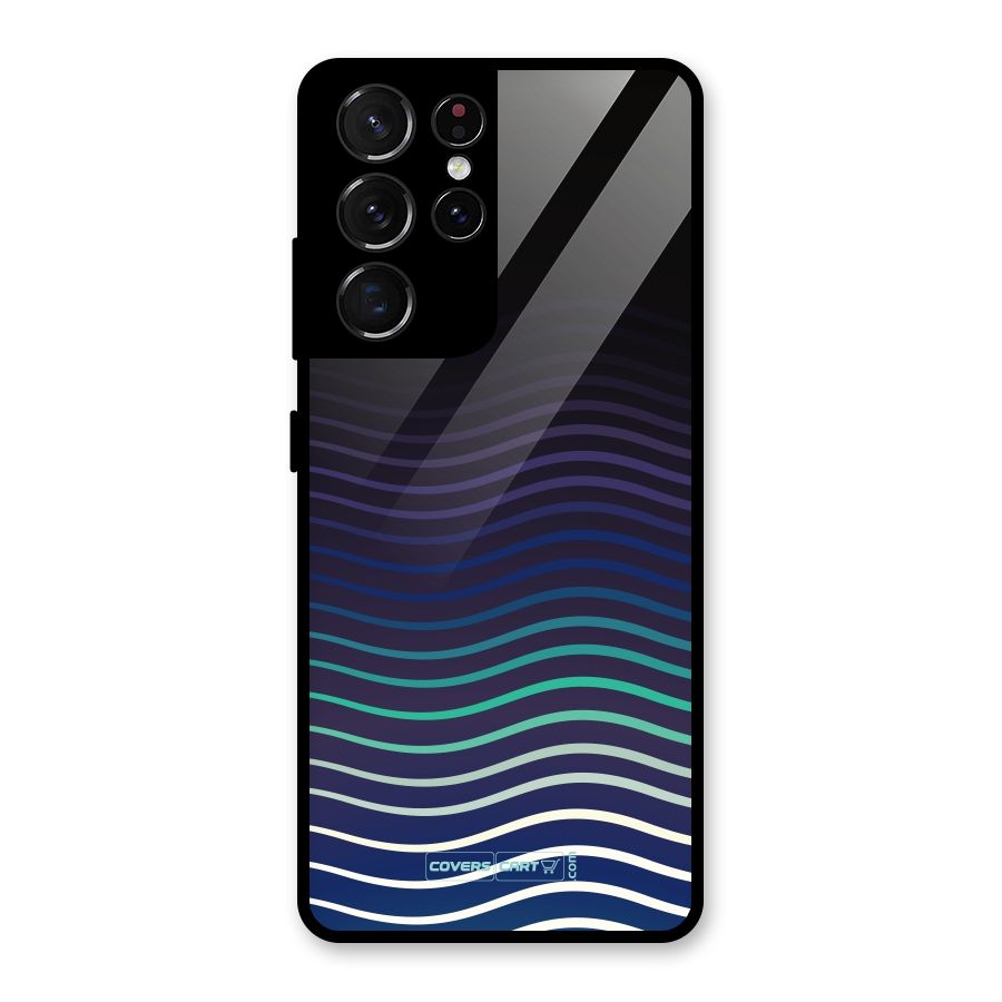 Wavy Stripes Glass Back Case for Galaxy S21 Ultra 5G