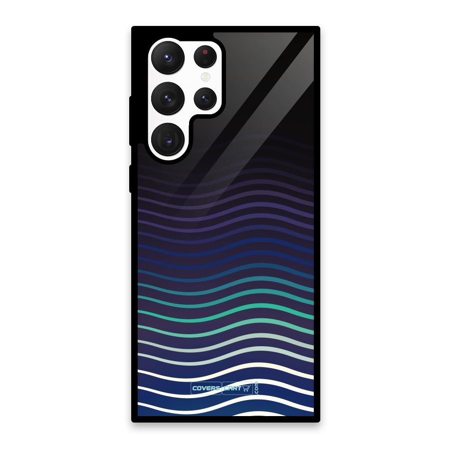 Wavy Stripes Glass Back Case for Galaxy S22 Ultra 5G