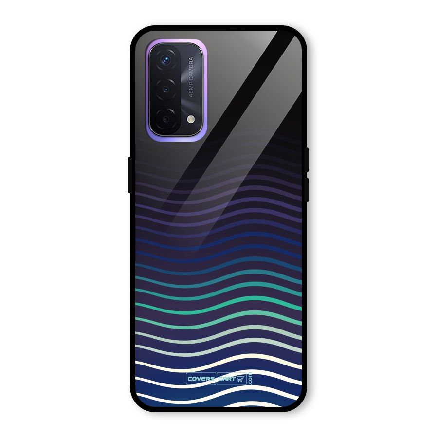 Wavy Stripes Glass Back Case for Oppo A74 5G
