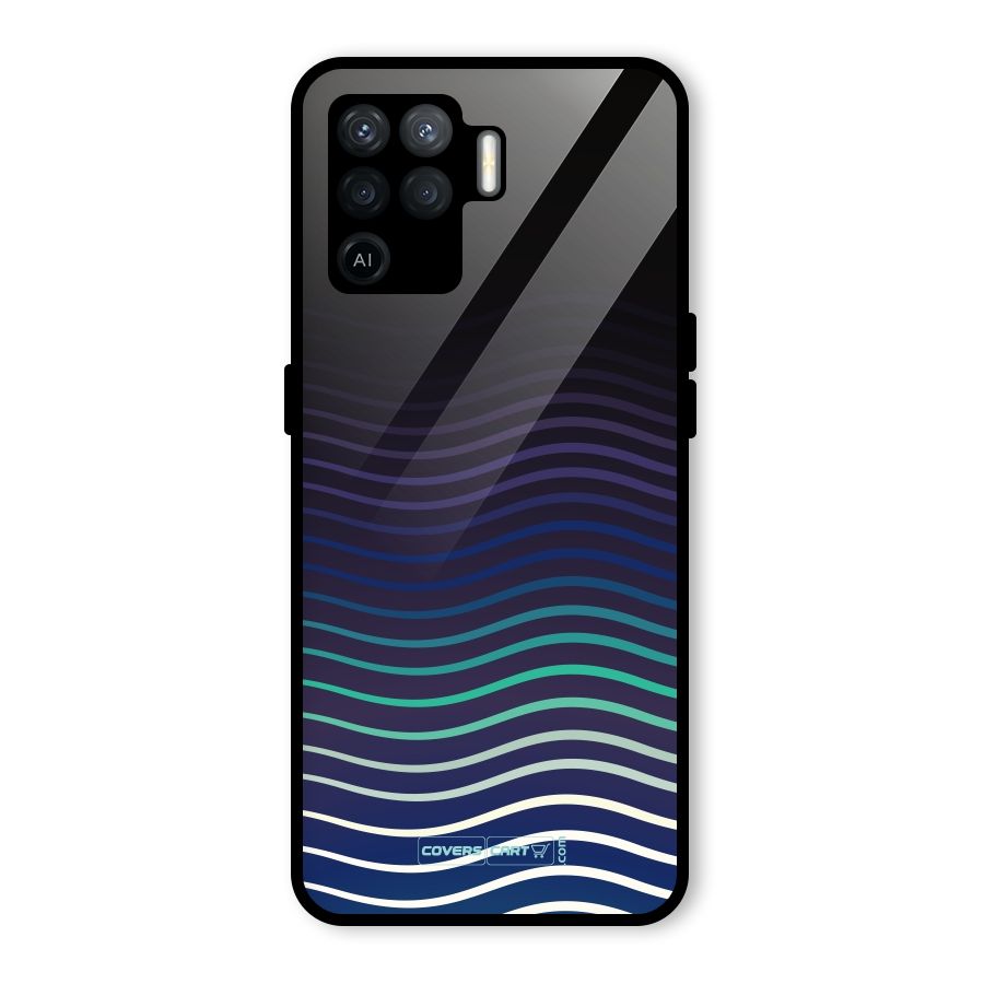 Wavy Stripes Glass Back Case for Oppo F19 Pro