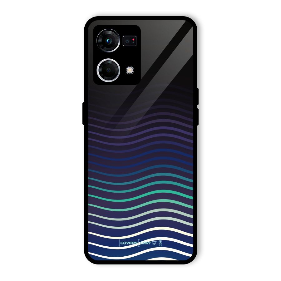 Wavy Stripes Glass Back Case for Oppo F21s Pro 4G