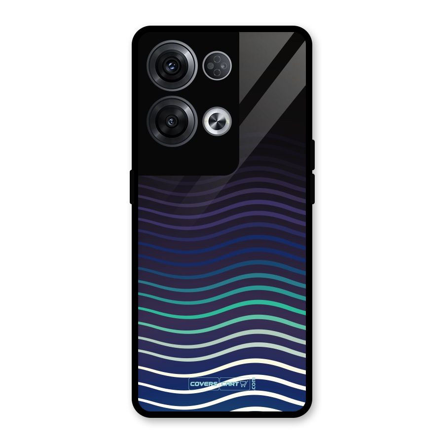 Wavy Stripes Glass Back Case for Oppo Reno8 Pro 5G