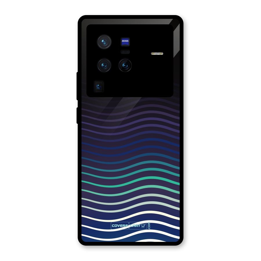 Wavy Stripes Glass Back Case for Vivo X80 Pro
