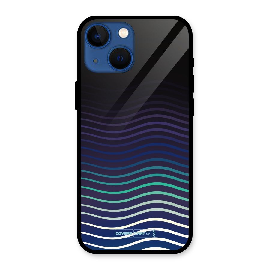Wavy Stripes Glass Back Case for iPhone 13 Mini