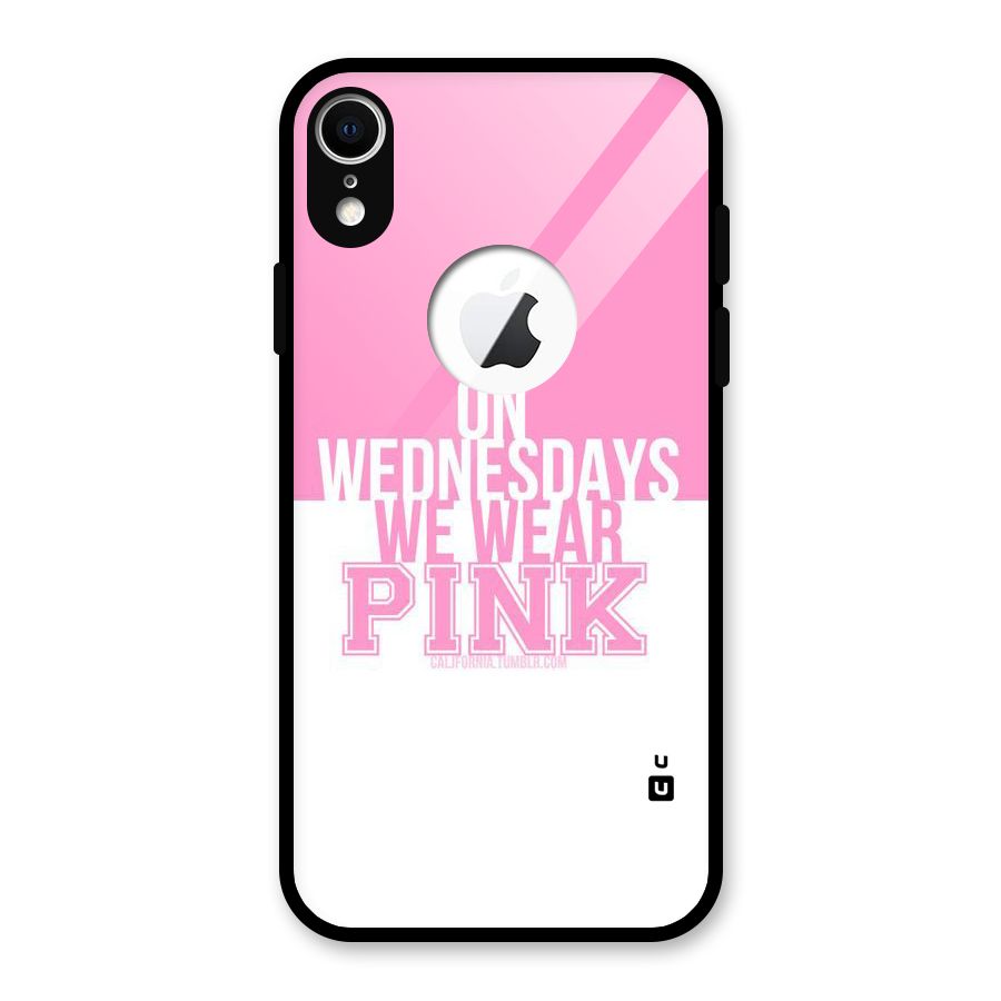 Wear Pink Glass Back Case for iPhone XR Logo Cut
