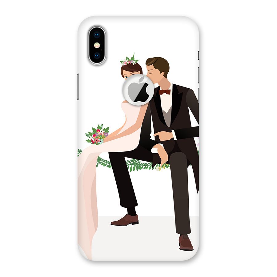 Wedding Couple Back Case for iPhone X Logo Cut