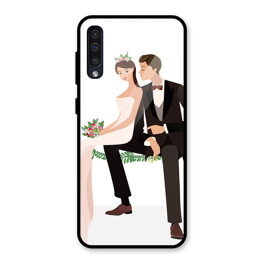 Wedding Couple Glass Back Case for Galaxy A30s