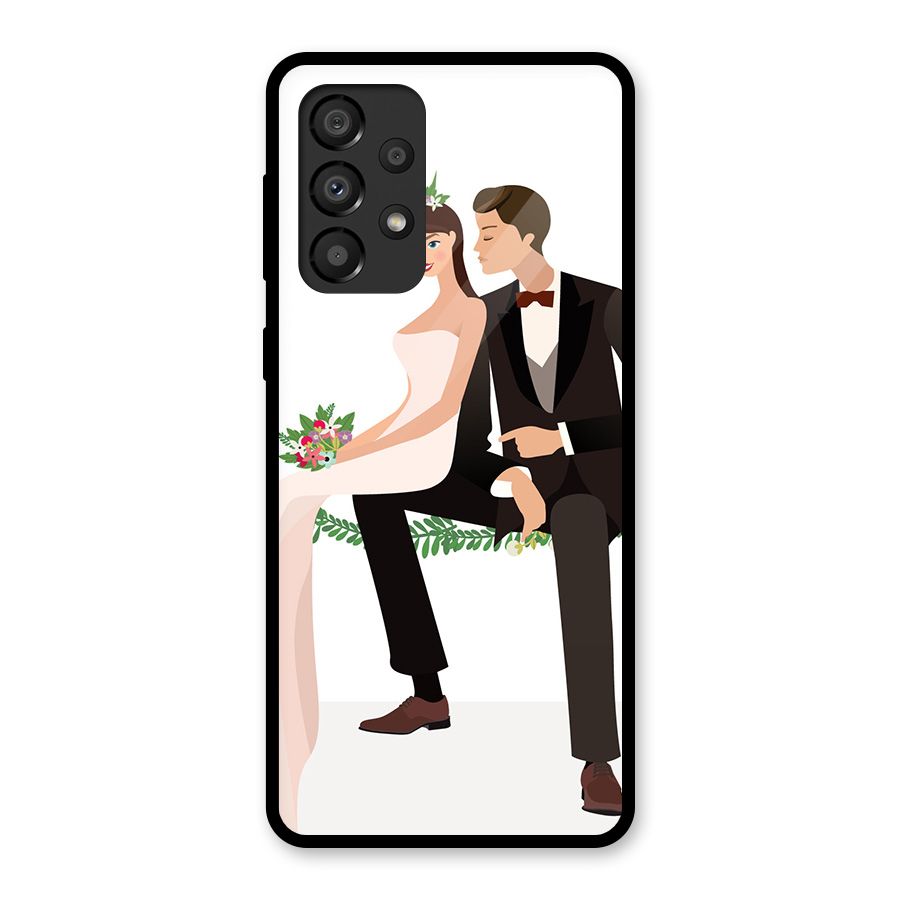 Wedding Couple Glass Back Case for Galaxy A33 5G
