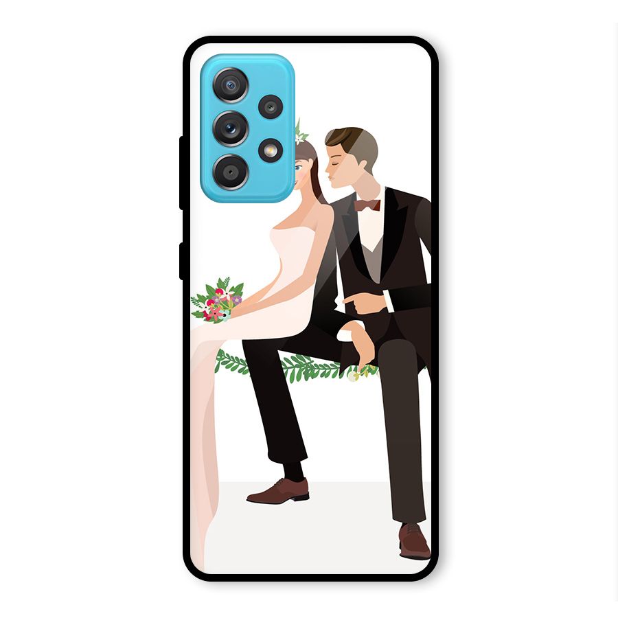 Wedding Couple Glass Back Case for Galaxy A52