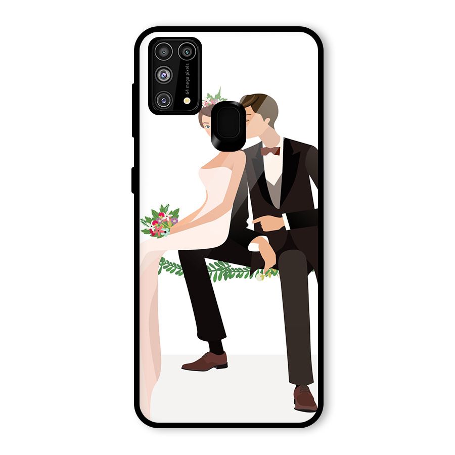 Wedding Couple Glass Back Case for Galaxy F41