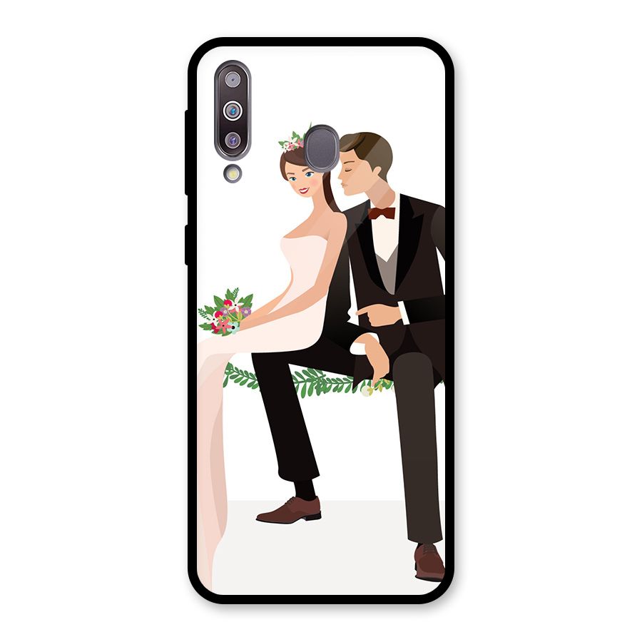 Wedding Couple Glass Back Case for Galaxy M30