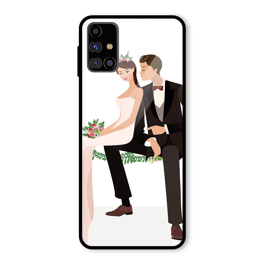 Wedding Couple Glass Back Case for Galaxy M31s
