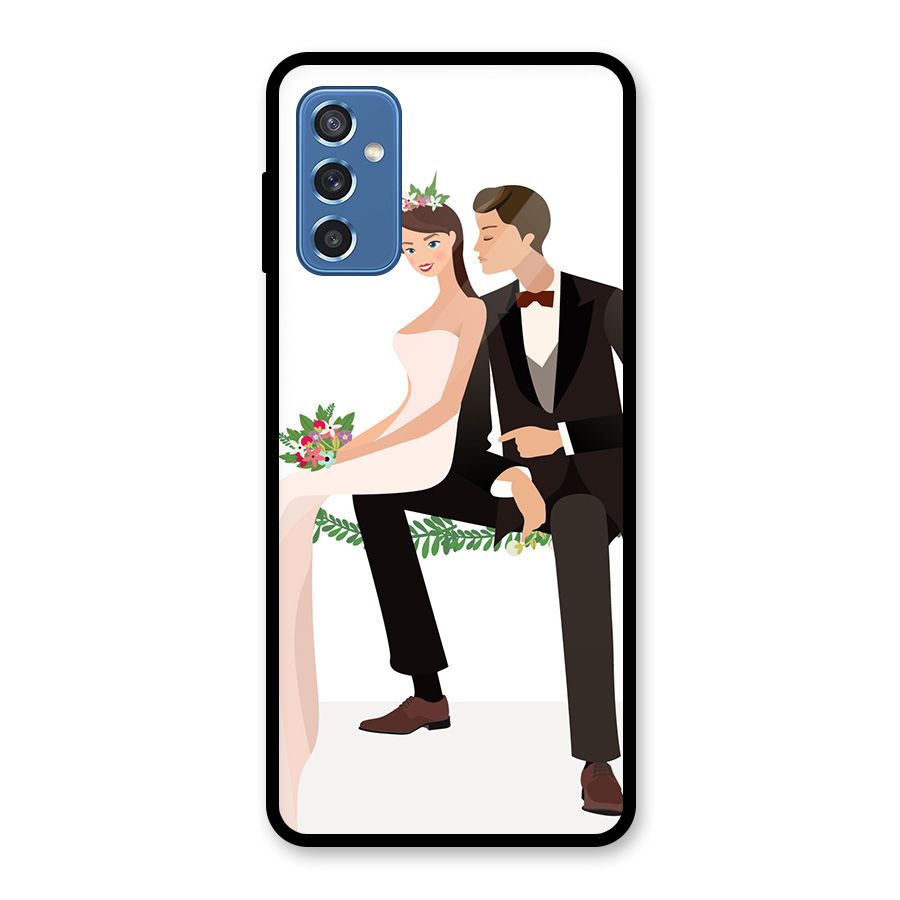 Wedding Couple Glass Back Case for Galaxy M52 5G