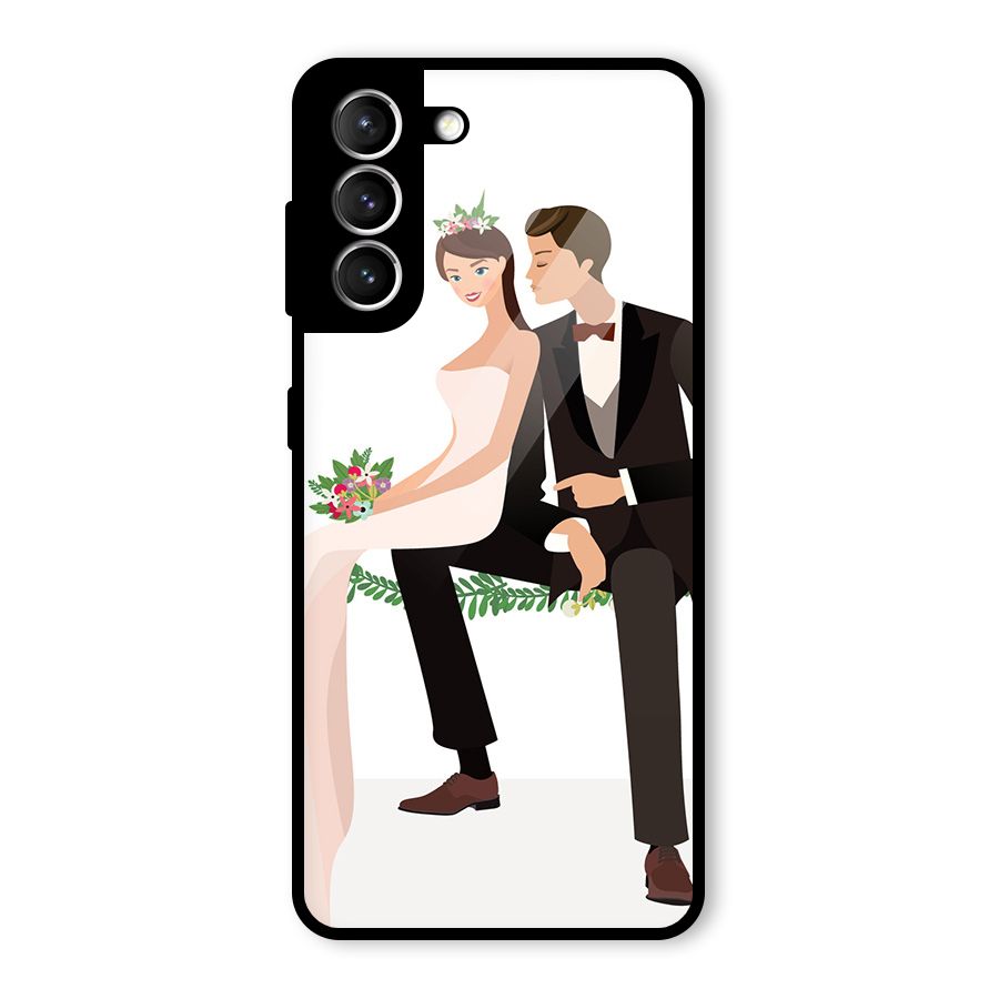 Wedding Couple Glass Back Case for Galaxy S21 5G