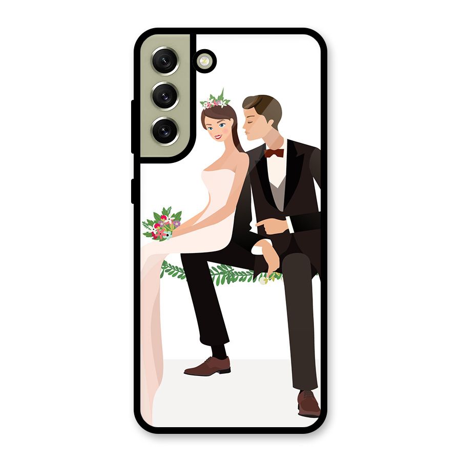 Wedding Couple Glass Back Case for Galaxy S21 FE 5G