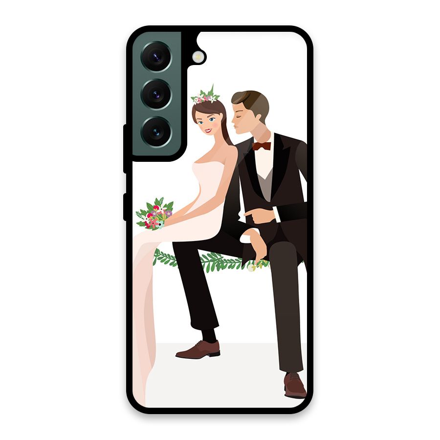 Wedding Couple Glass Back Case for Galaxy S22 5G