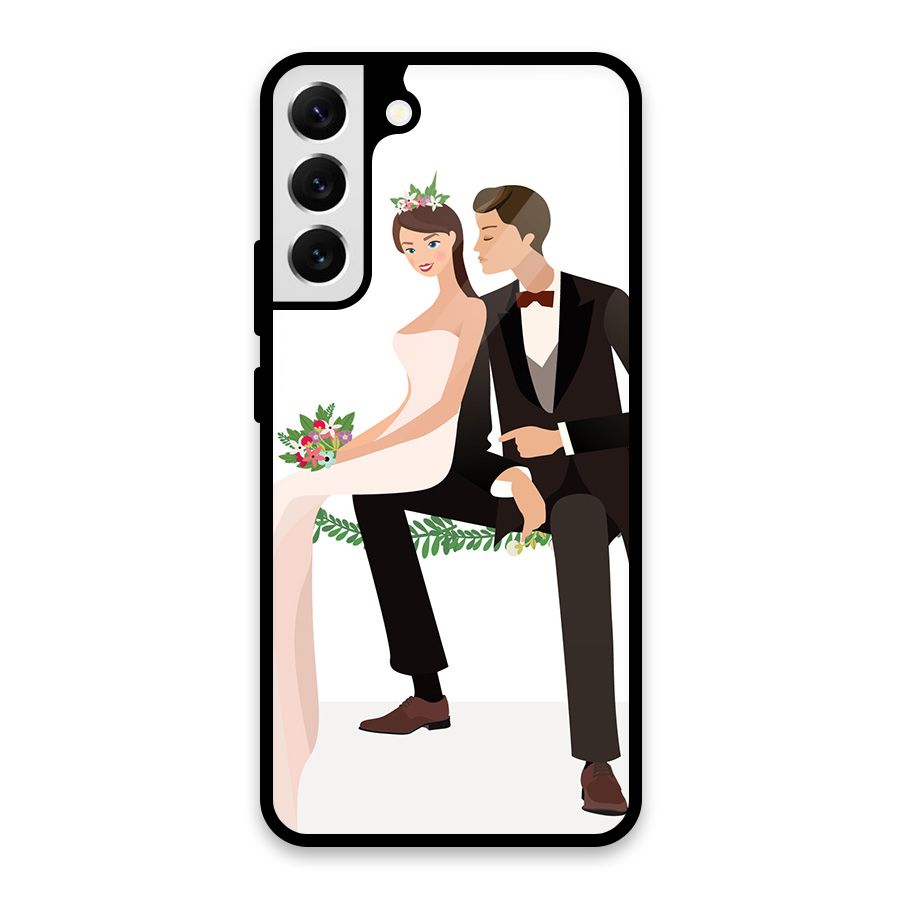 Wedding Couple Glass Back Case for Galaxy S22 Plus 5G