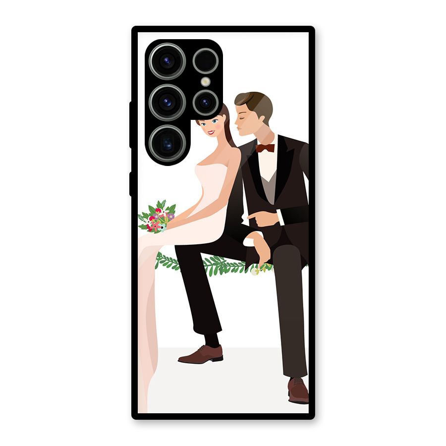 Wedding Couple Glass Back Case for Galaxy S23 Ultra