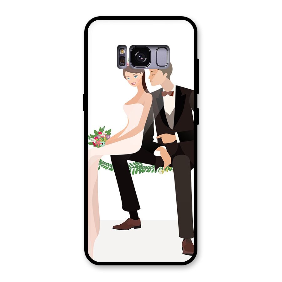 Wedding Couple Glass Back Case for Galaxy S8