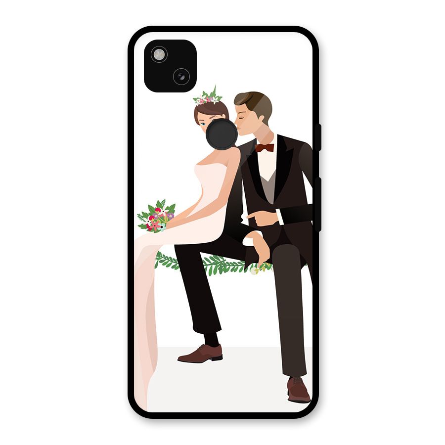 Wedding Couple Glass Back Case for Google Pixel 4a
