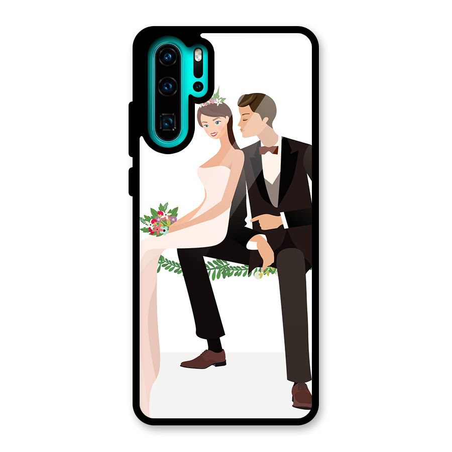 Wedding Couple Glass Back Case for Huawei P30 Pro