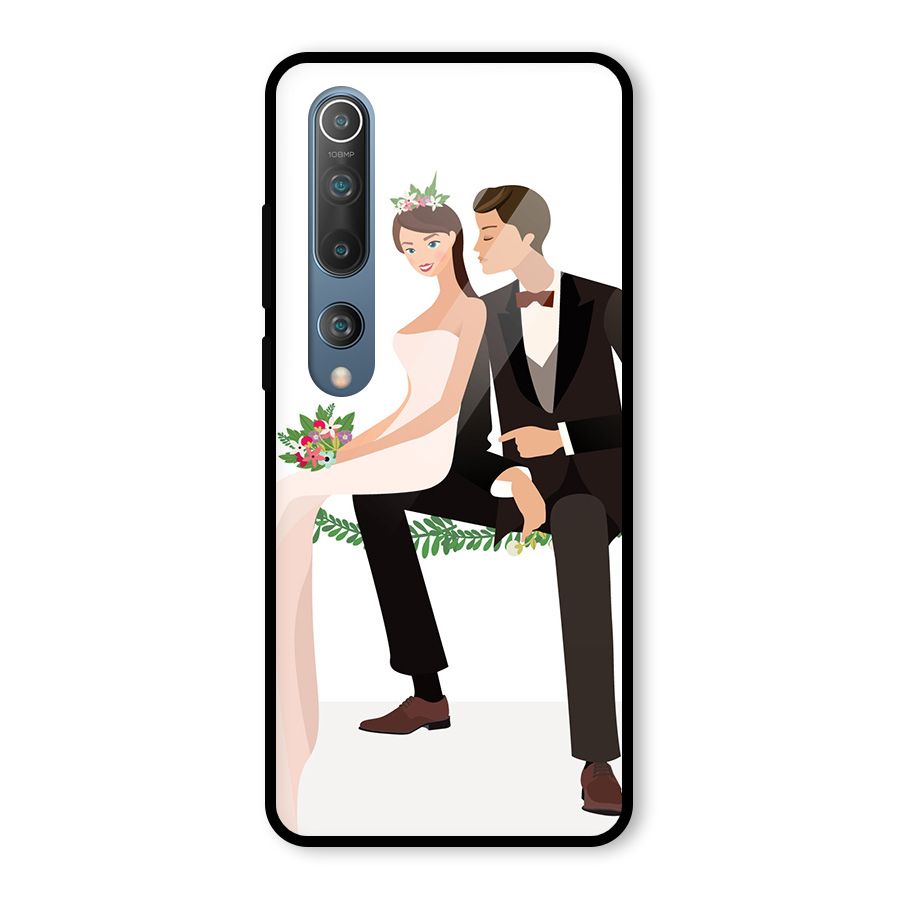 Wedding Couple Glass Back Case for Mi 10