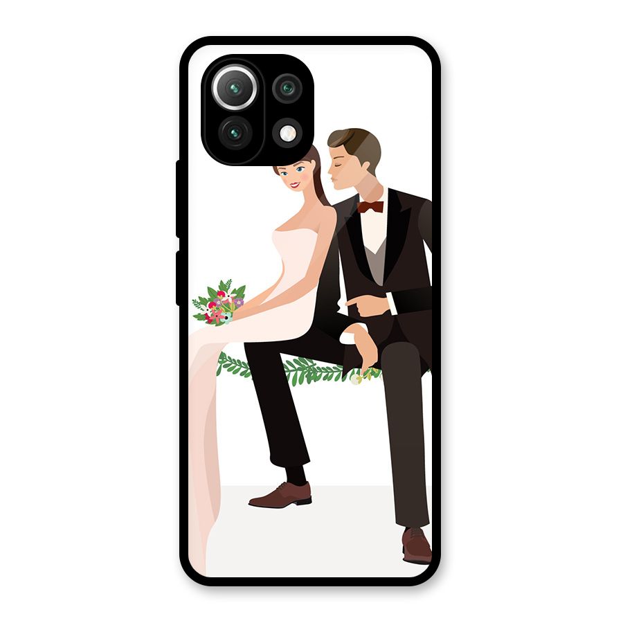Wedding Couple Glass Back Case for Mi 11 Lite NE 5G